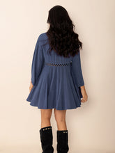 Cutout Johnny Collar Long Sleeve Mini Dress OutfitFlow